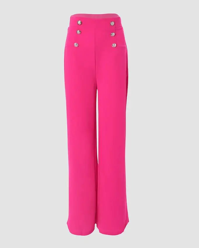 Elegant High Waist Wide Leg Trousers