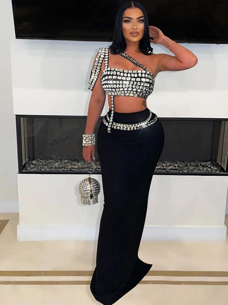 Diamond Star Evening Skirt Set