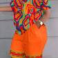 Plus Size  Colorful Abstract Print Pajama Set