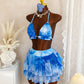 BAE Blue Floral Print Bikini Set,