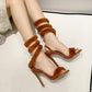 Furry Serpentine Gladiator Sandals - NawdeX