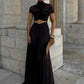 Mozi Ruched High Waist ONeck Dress