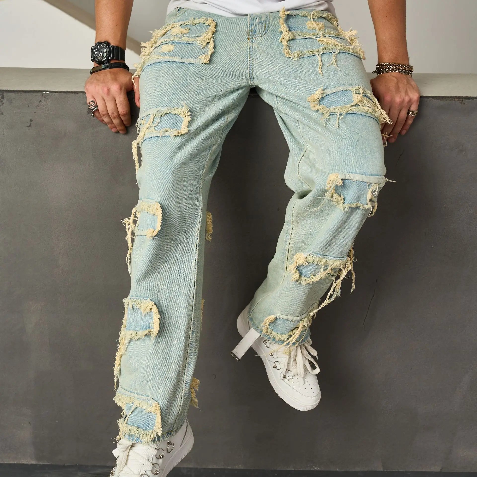 American Retro Ripped Jeans