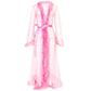Bridal Bathrobe Women's Nightgowns Fur Wedding Bathrobe Feather Translucent Lace Long Robes For Women Mesh Dress Solid Sleepwear - NawdeX