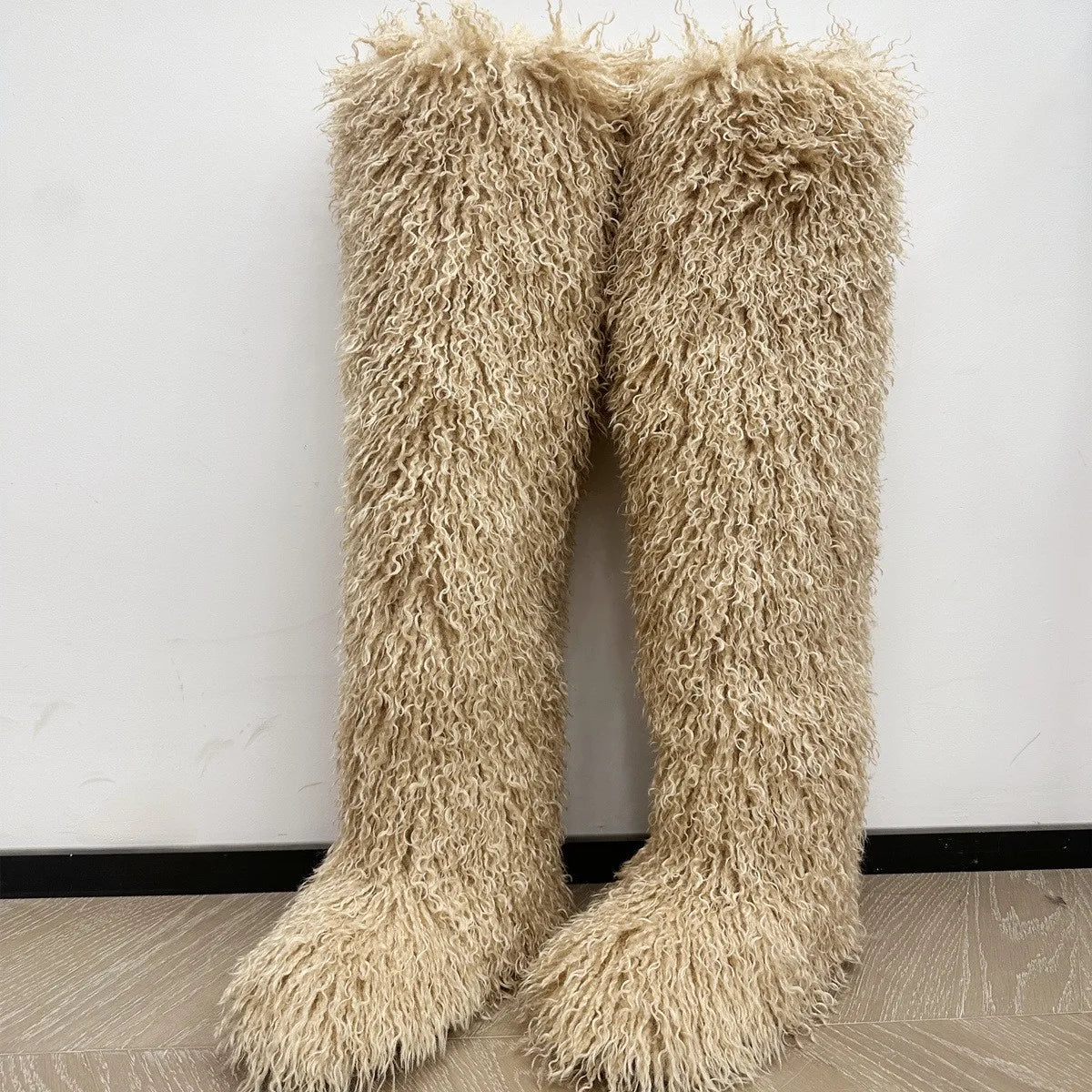 Mongolian Thigh High Faux Fur Boots