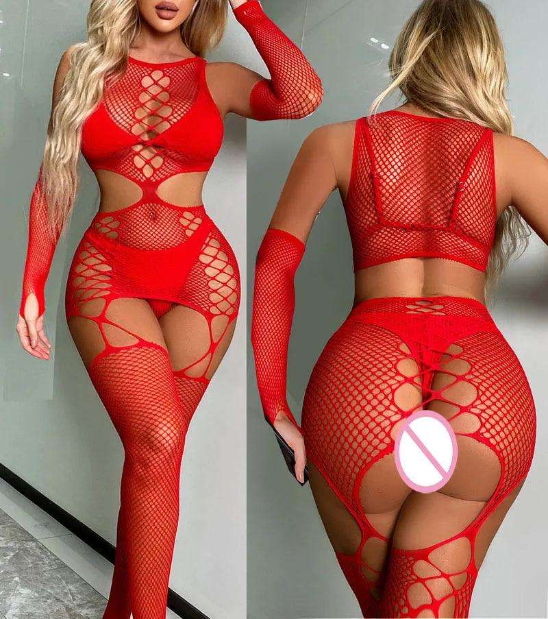 Baddie X Plus Size Doll Chemises Bodysuit lingerie for women erotic+glove