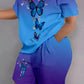 Plus Size  Colorful Abstract Print Pajama Set