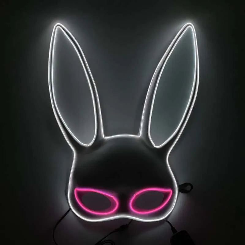 1 PC Halloween Adult Sexy LED  Face Masks Cosplay Light Up Men/Women Funny Mask Glow in Dark  Costume Supplies - NawdeX