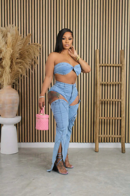 Jade Denim Bikini Two Piece Jean Sets