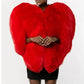 3D Red Love Heart Shaped Cape Faux Fur - NawdeX