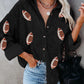 Sequin Football Button Up Long Sleeve Jacket - NawdeX