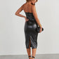 PU Slit Midi Dress - NawdeX