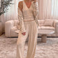 V-Neck Tank, Open Front Cardigan and Pants Lounge Set - NawdeX