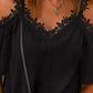 Lace Detail V-Neck Half Sleeve Blouse - NawdeX
