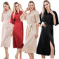 Satin Kimono Robes For Women Bride Long Robe Sleepwear - NawdeX