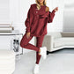 3pcs Women's Sports Loose Hooded  Sweatshirt ,Vest And Slim Trousers - NawdeX