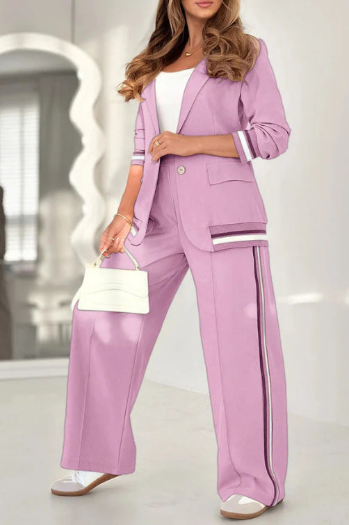 Chic Lounge Blazer & Wide-Leg Trouser Set