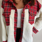 Fuzzy Button Up Long Sleeve Jacket - NawdeX