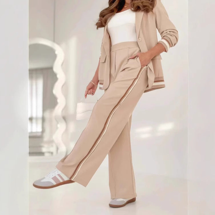 Chic Lounge Blazer & Wide-Leg Trouser Set