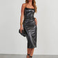 PU Slit Midi Dress - NawdeX