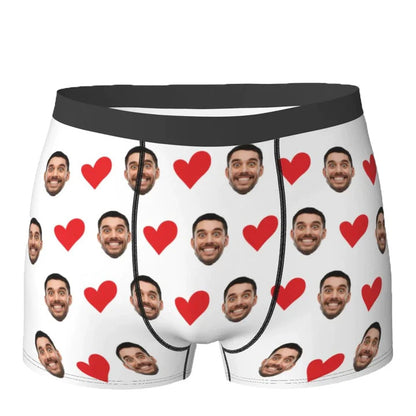 Personalized Face Photo Underwear Custom Heart Boxer Briefs