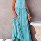 Ruffled Sleeveless Maxi Dress with Pockets - NawdeX