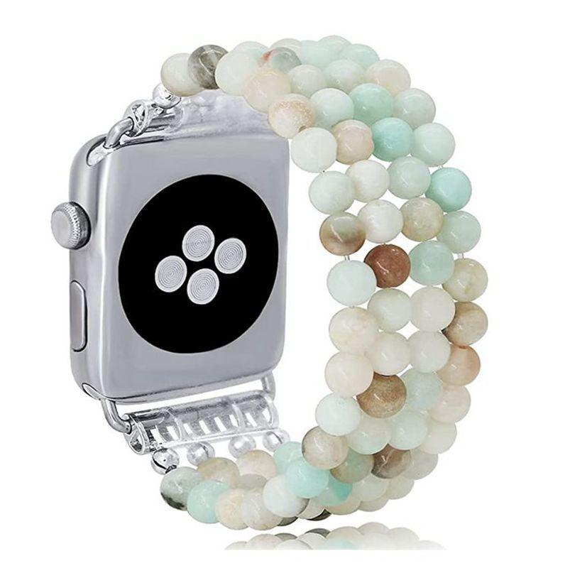 Beaded Jewelry Four Row Pearl Onyx Strap