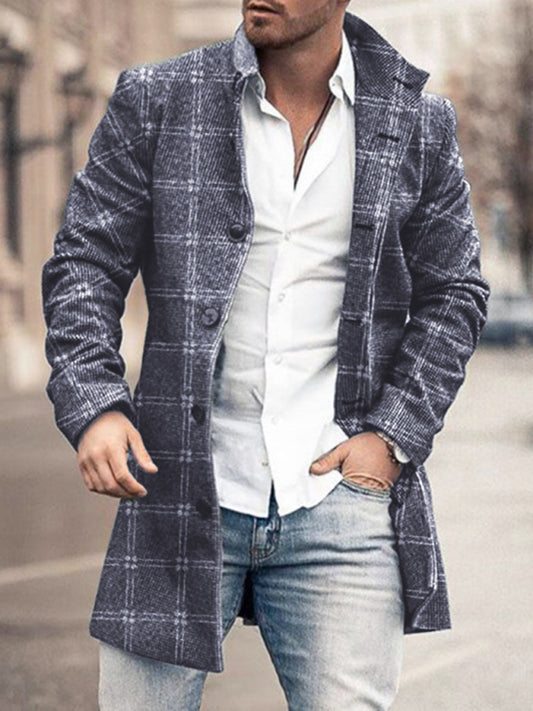 Woolen Mid-Length Pocket Casual Coat