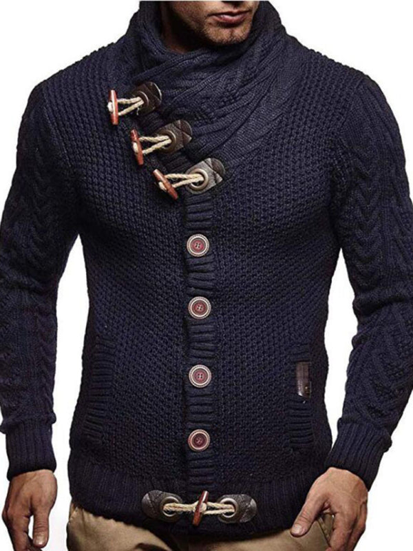 Turtleneck Button Sweater Jacket