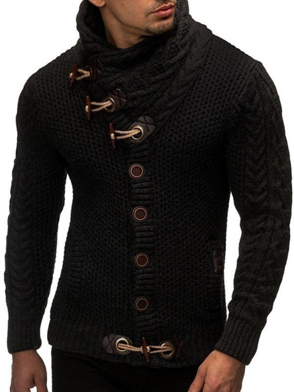 Turtleneck Button Sweater Jacket