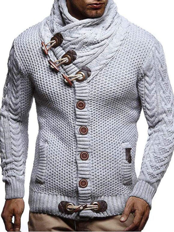 Turtleneck Button Sweater Jacket