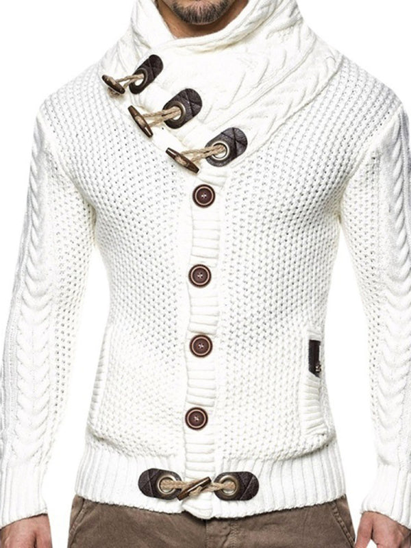 Turtleneck Button Sweater Jacket