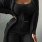Plush Tie Camisole 3-piece Suit