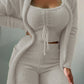 Plush Tie Camisole 3-piece Suit