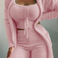 Plush Tie Camisole 3-piece Suit