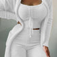 Plush Tie Camisole 3-piece Suit