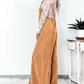 Vintage washed raw edge wide leg jumpsuit loose overalls