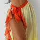 Gradient Sunset bikini with ruffled hem Skirt