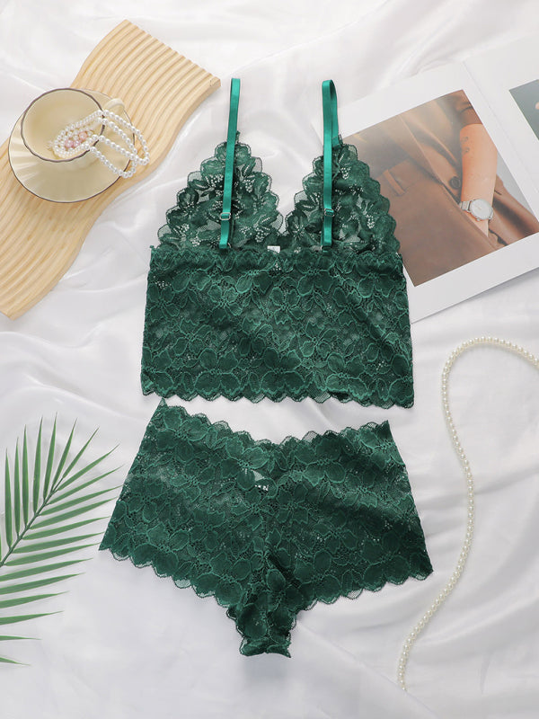 Sexy Lace Tank Top Bra Set