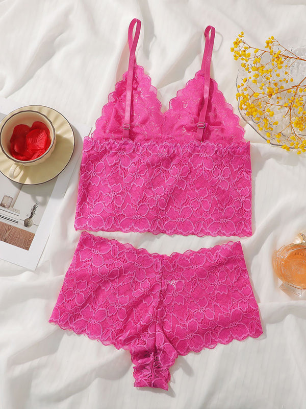 Sexy Lace Tank Top Bra Set