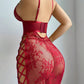 Red Lace Hollow-Out Sexy Bodycon Lingerie Dress