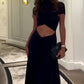 Mozi Ruched High Waist ONeck Dress