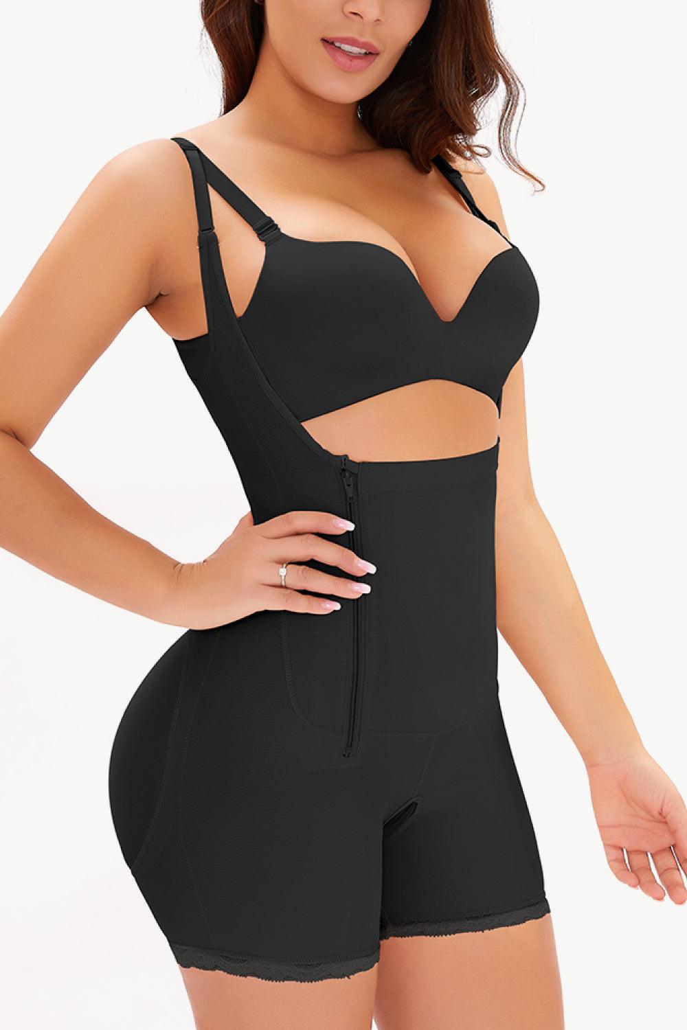 Full Size Side Zipper Under-Bust Shaping Bodysuit - NawdeX