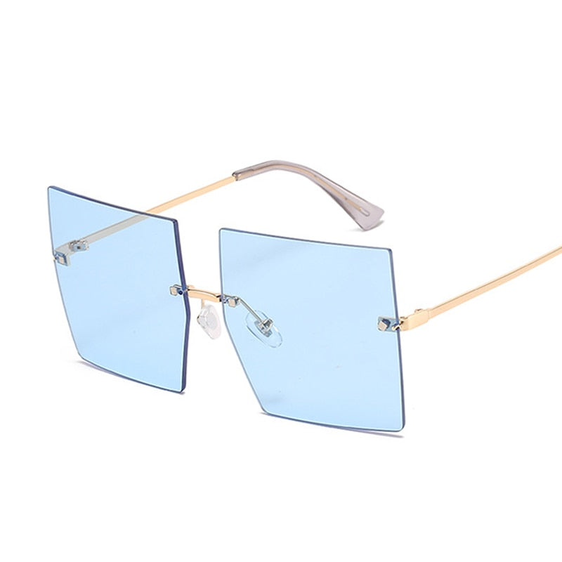 Oversized Rimless Square Sunglasses - NawdeX