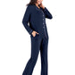 Collared Neck Long Sleeve Loungewear Set with Pockets - NawdeX
