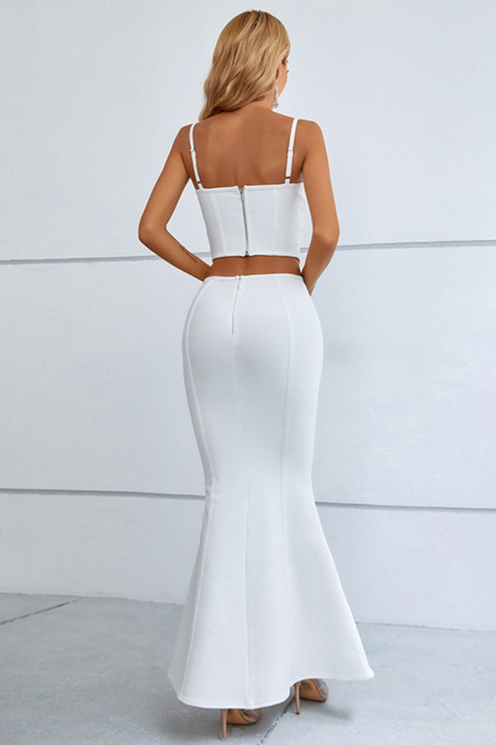 Cutout Seam Detail Cami and Fishtail Skirt Set - NawdeX