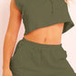 Hooded Crop Top & Pocketed Shorts Set - NawdeX