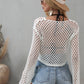 Openwork Flare Sleeve Cropped Cover Up - NawdeX