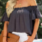 Off-Shoulder Short Sleeve Blouse - NawdeX