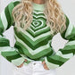 Heart Mock Neck Long Sleeve Sweater - NawdeX